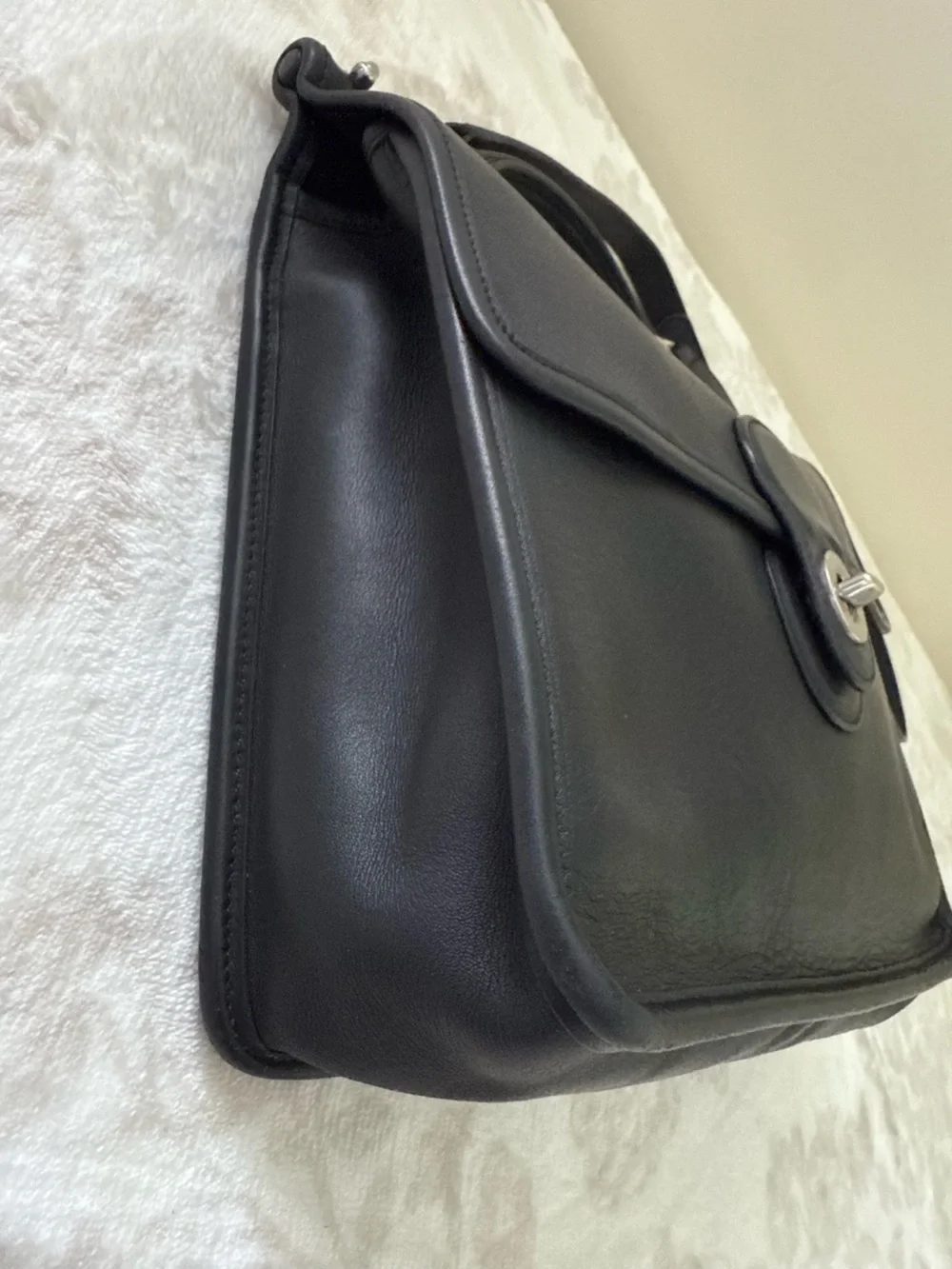 EUC Coach 9927 Willis Bag Black Glove Tanned Leather Nickel Hardware Vintage